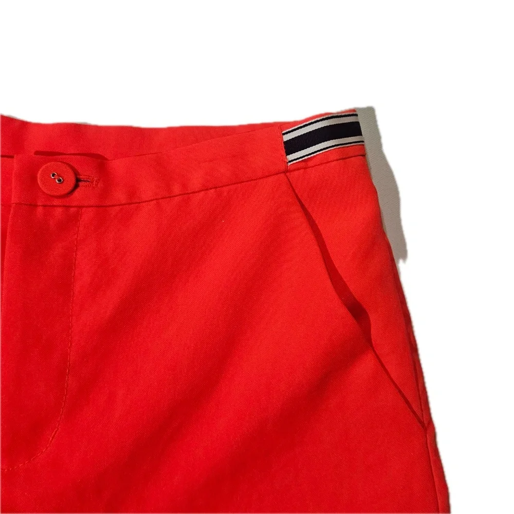 Juicy Couture Shorts Womens 2 Orange Chino Flat Front Zip‎ Lined Pockets Summer